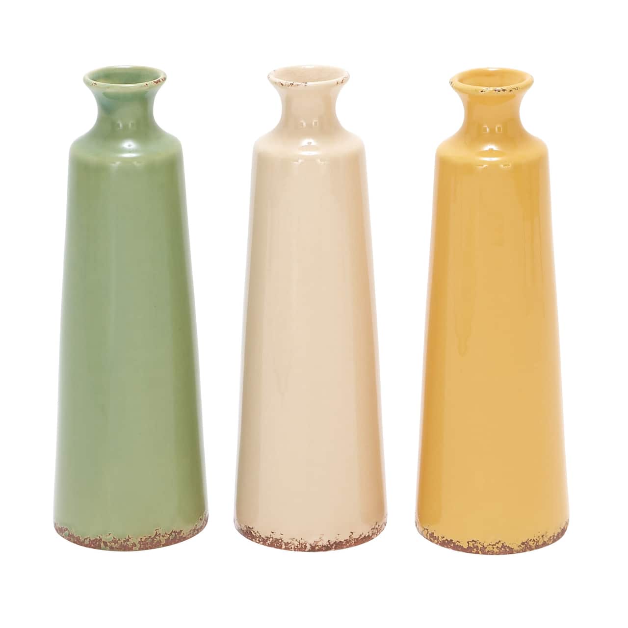 The Novogratz 15&#x22; Multicolored Stoneware Vintage Vase Set
